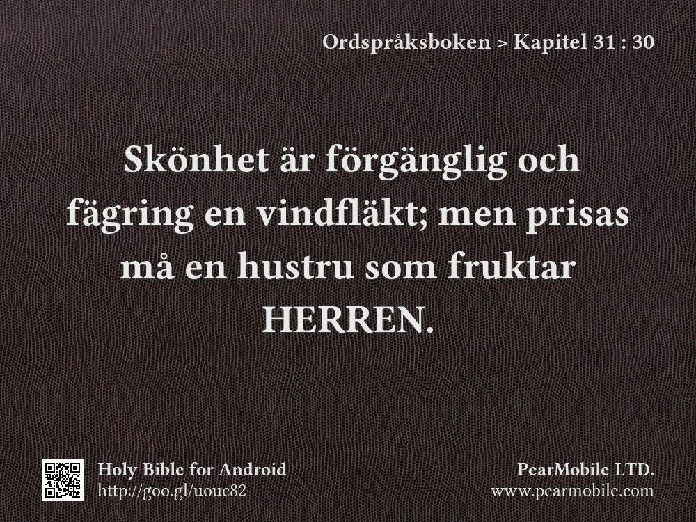 Ordspråksboken, Kapitel 31:30
